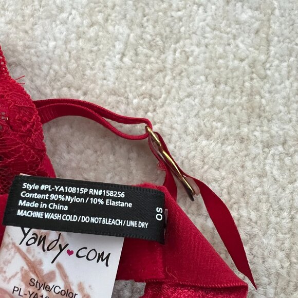 NWT Yandy Red Lace Lingerie Teddy Bodysuit Set OS - Picture 2 of 8